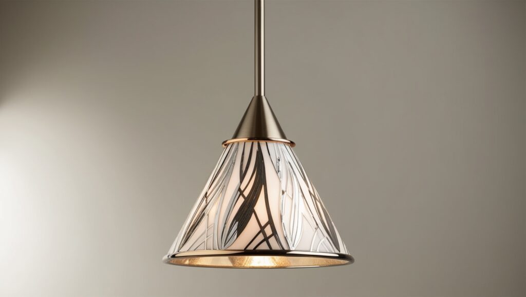 cone shaped pendant light mercury glass