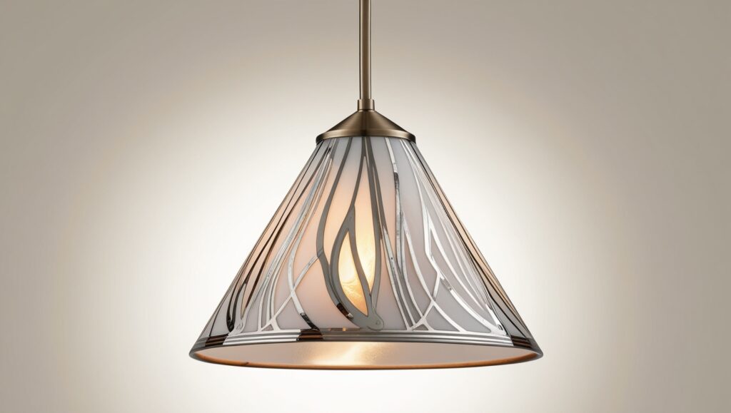 cone shaped pendant light mercury glass