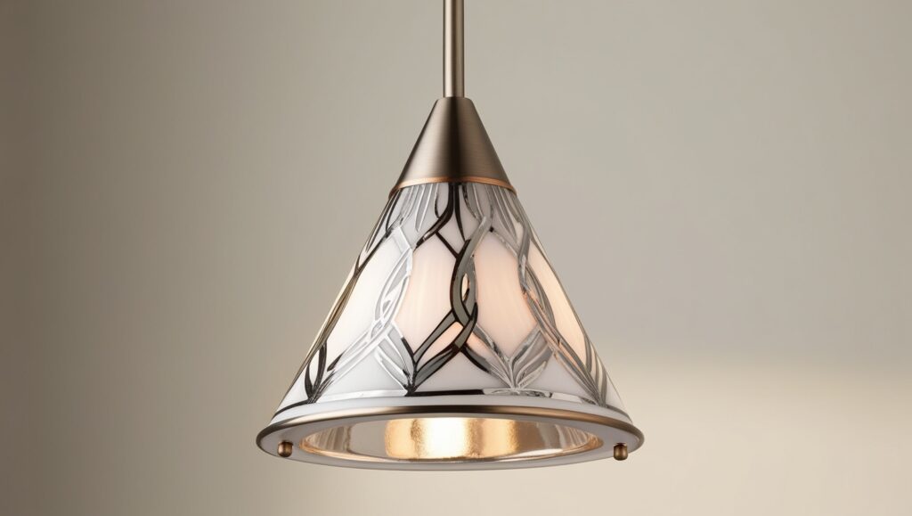 cone shaped pendant light mercury glass